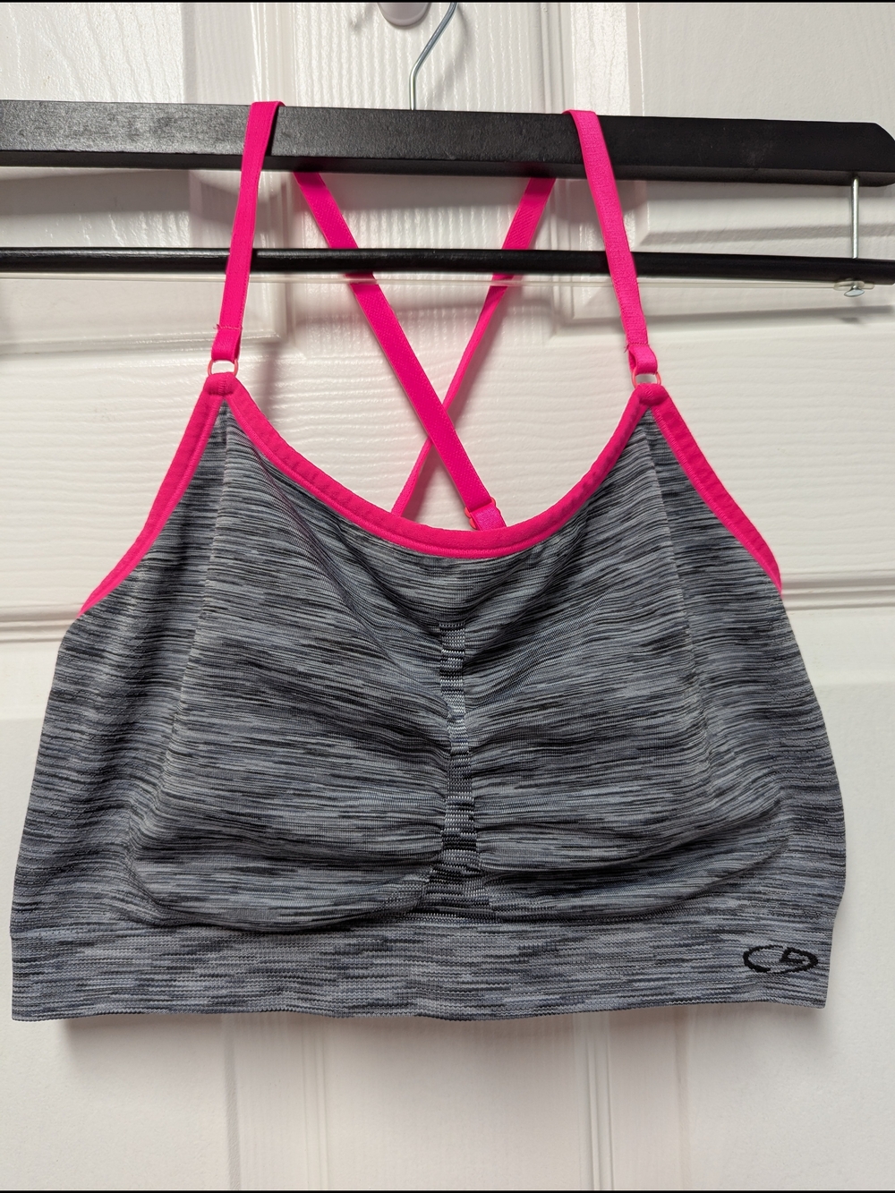 Champion Gray and Hot Pink Crossback Sports Bra